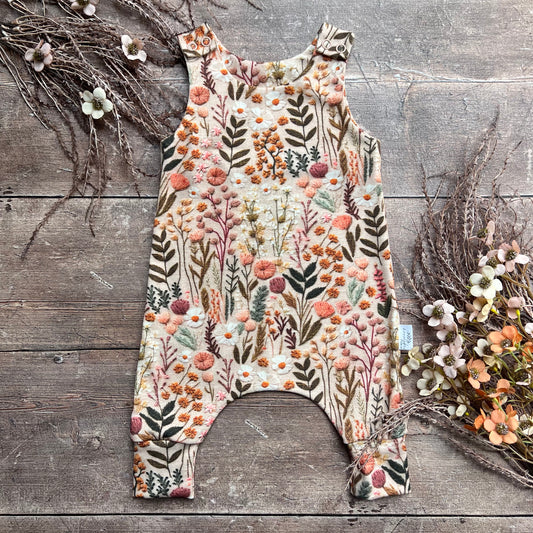 Embroidered Look Floral Romper