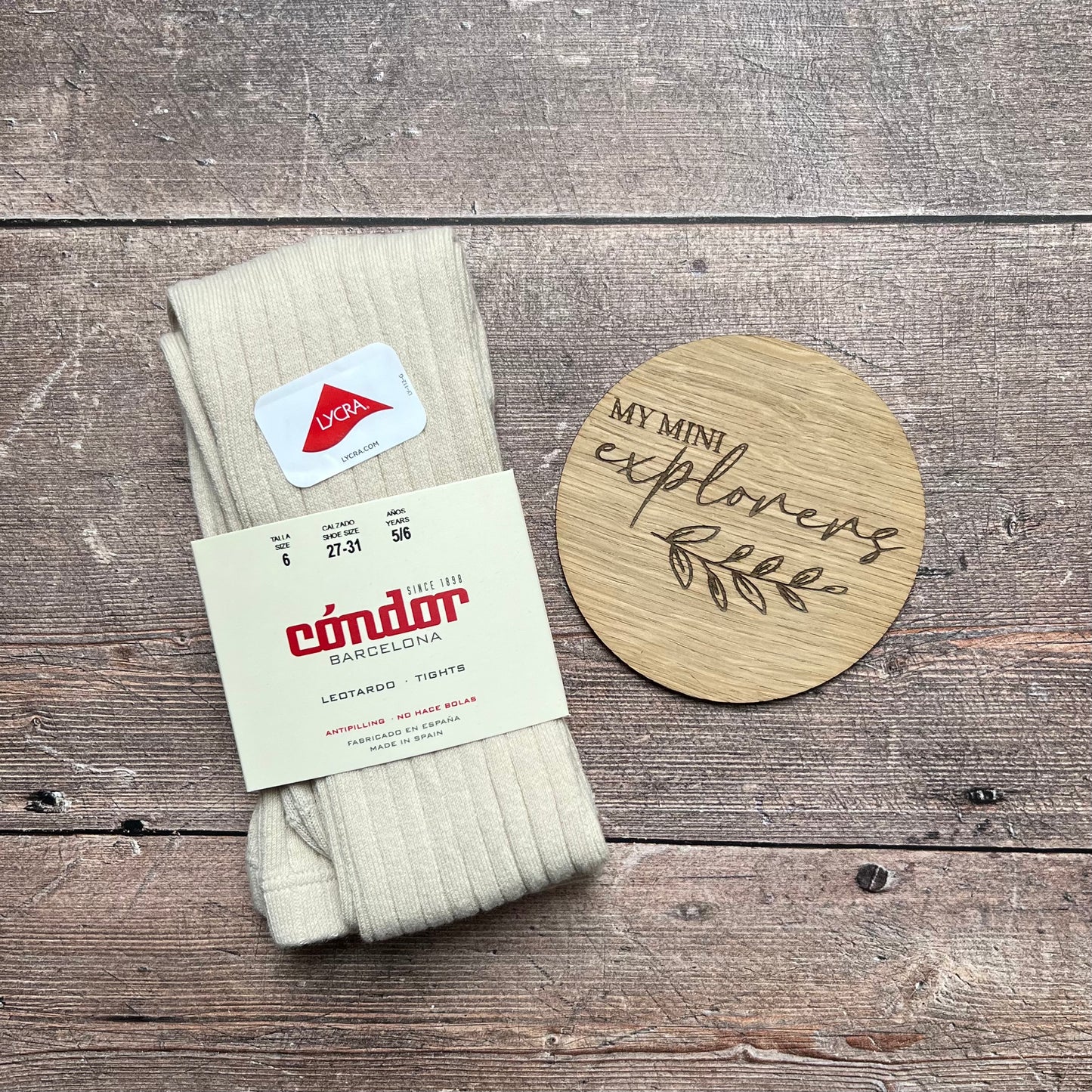 Cóndor Cotton Rib Tights - LINEN 304