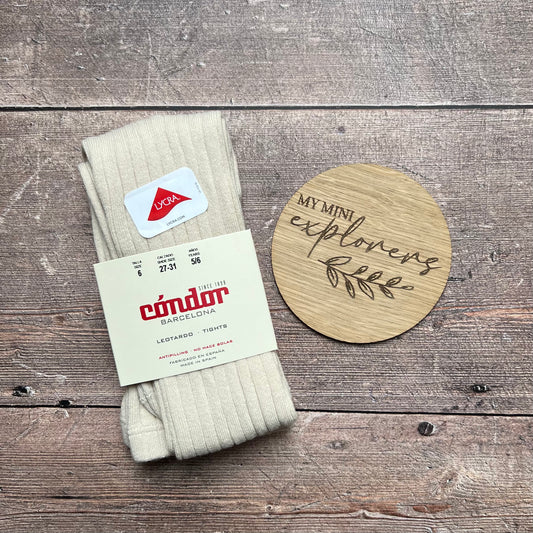 Cóndor Cotton Rib Tights - LINEN 304