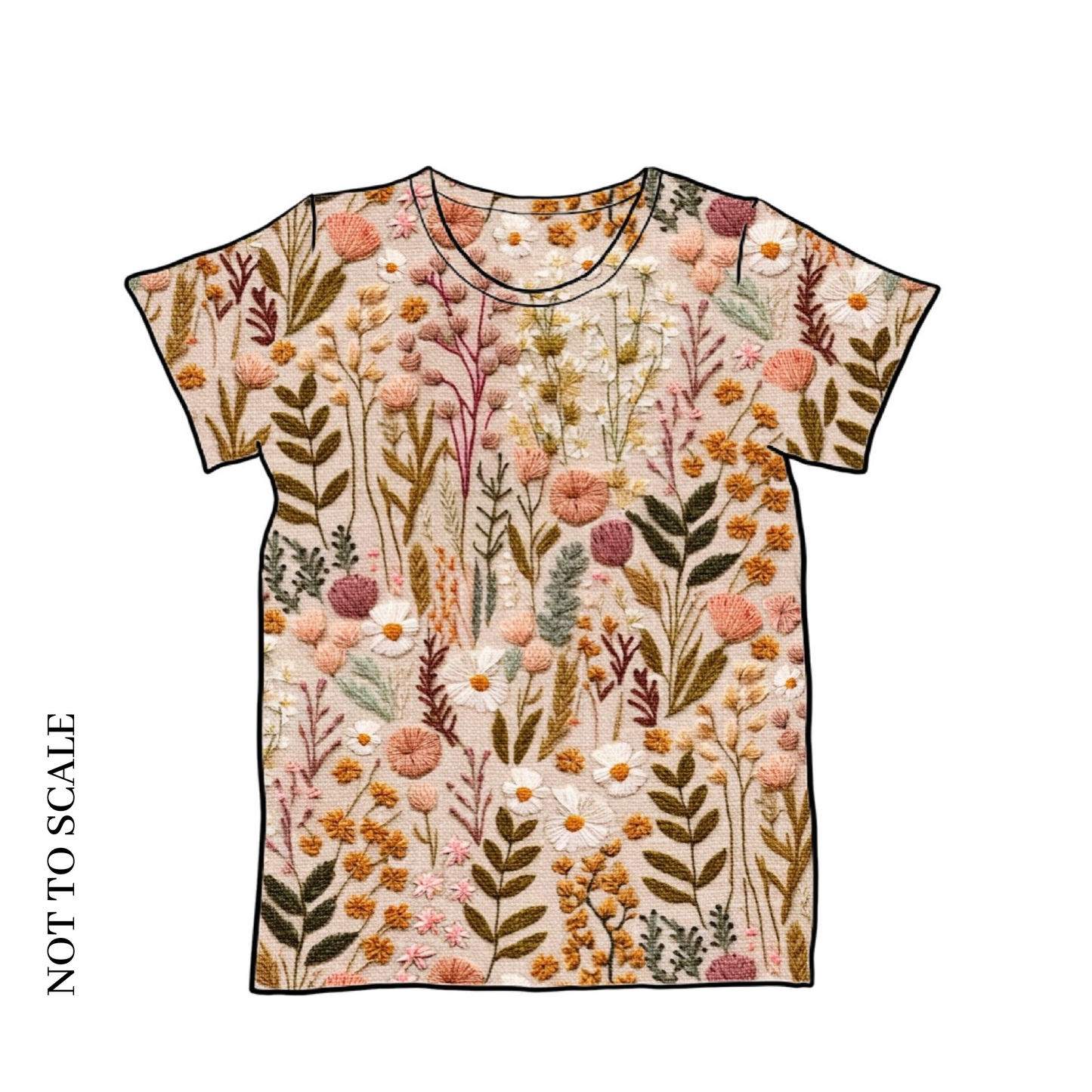Embroidered Look Floral T-Shirt