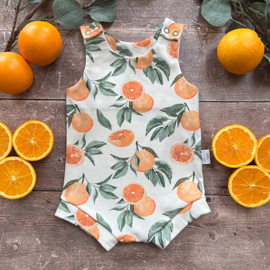 Citrus Bloomer Romper 3-6m