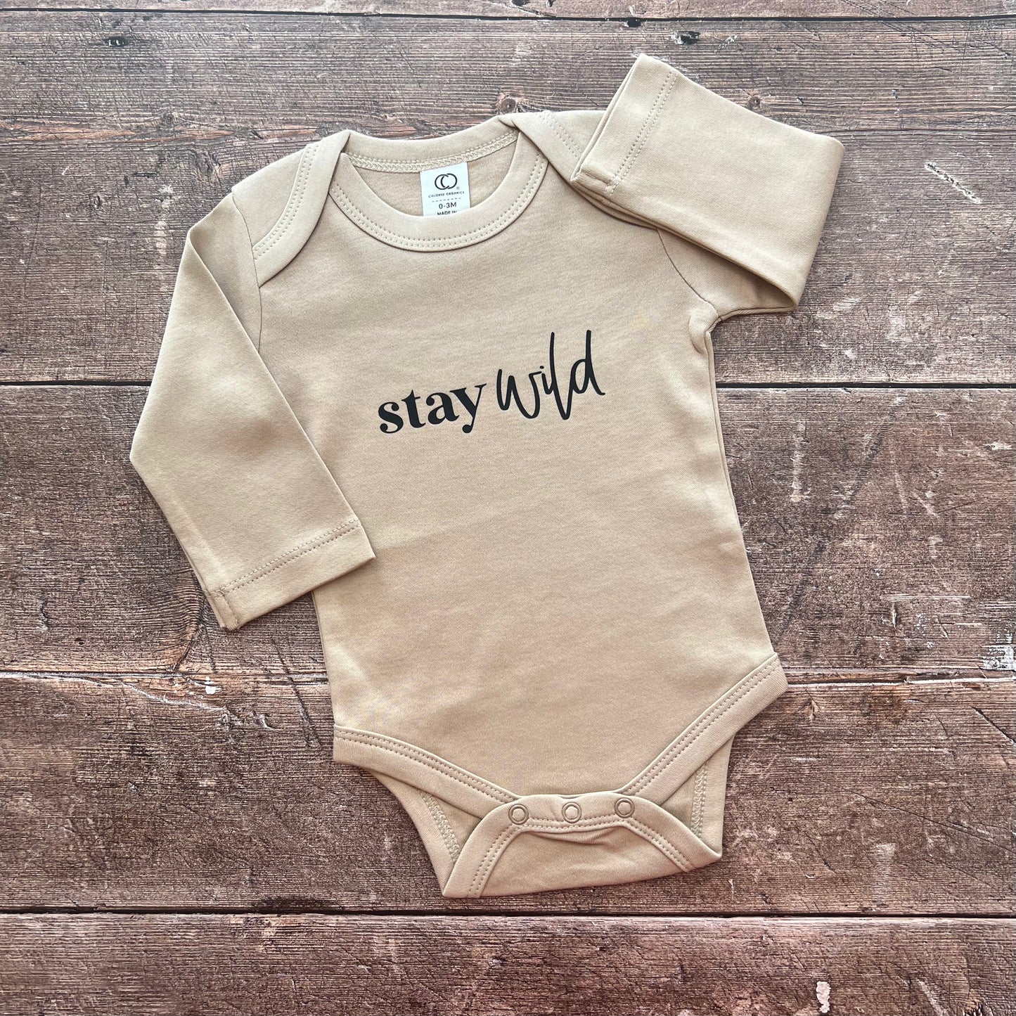 Stay wild clay bodysuit 0-3m
