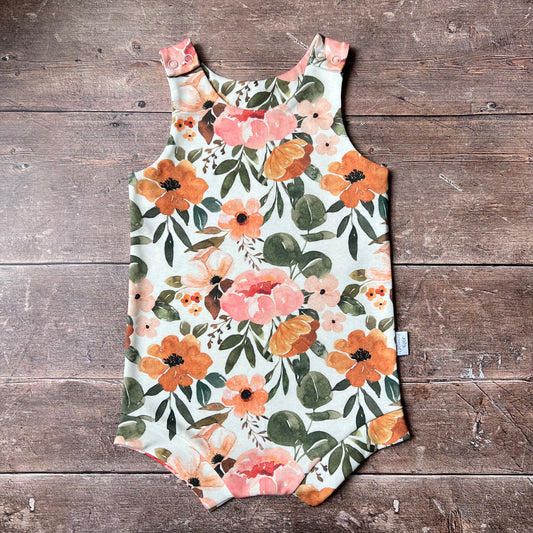 Vintage Blooms Bloomer Romper