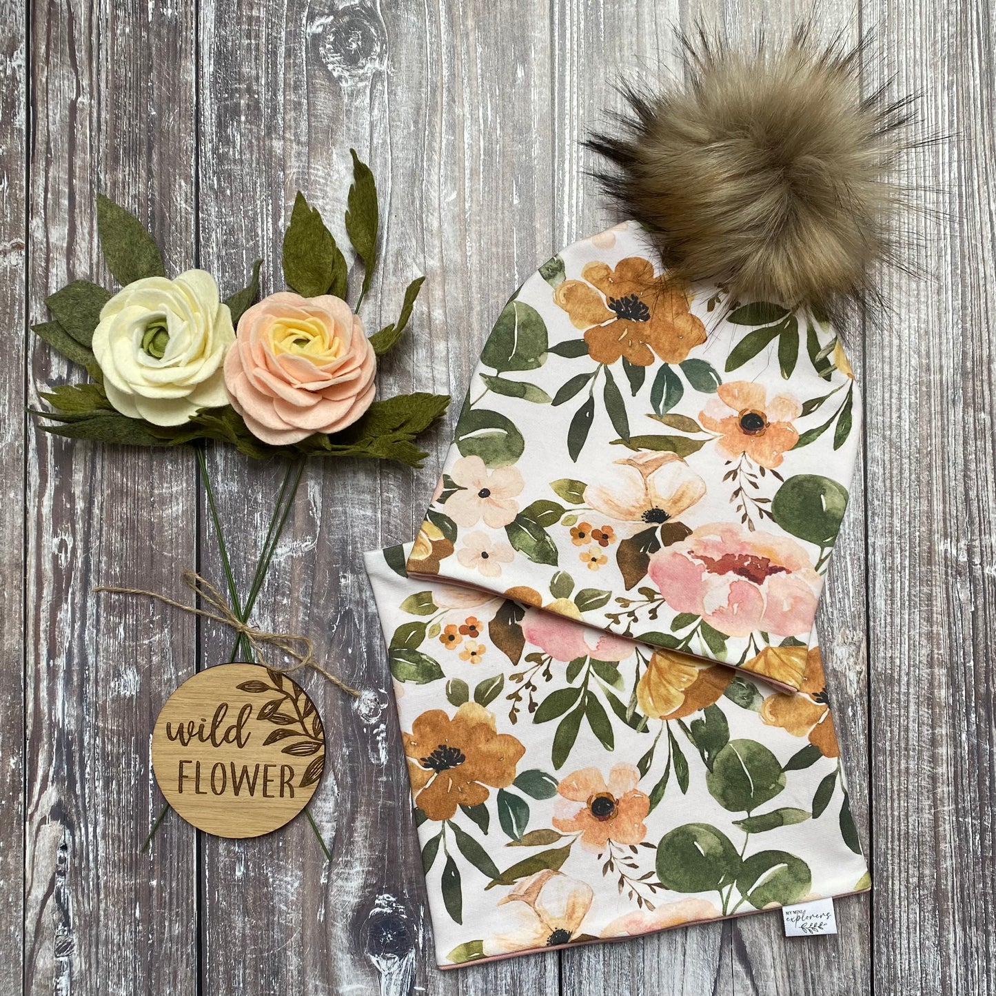Vintage Blooms Bobble Hat