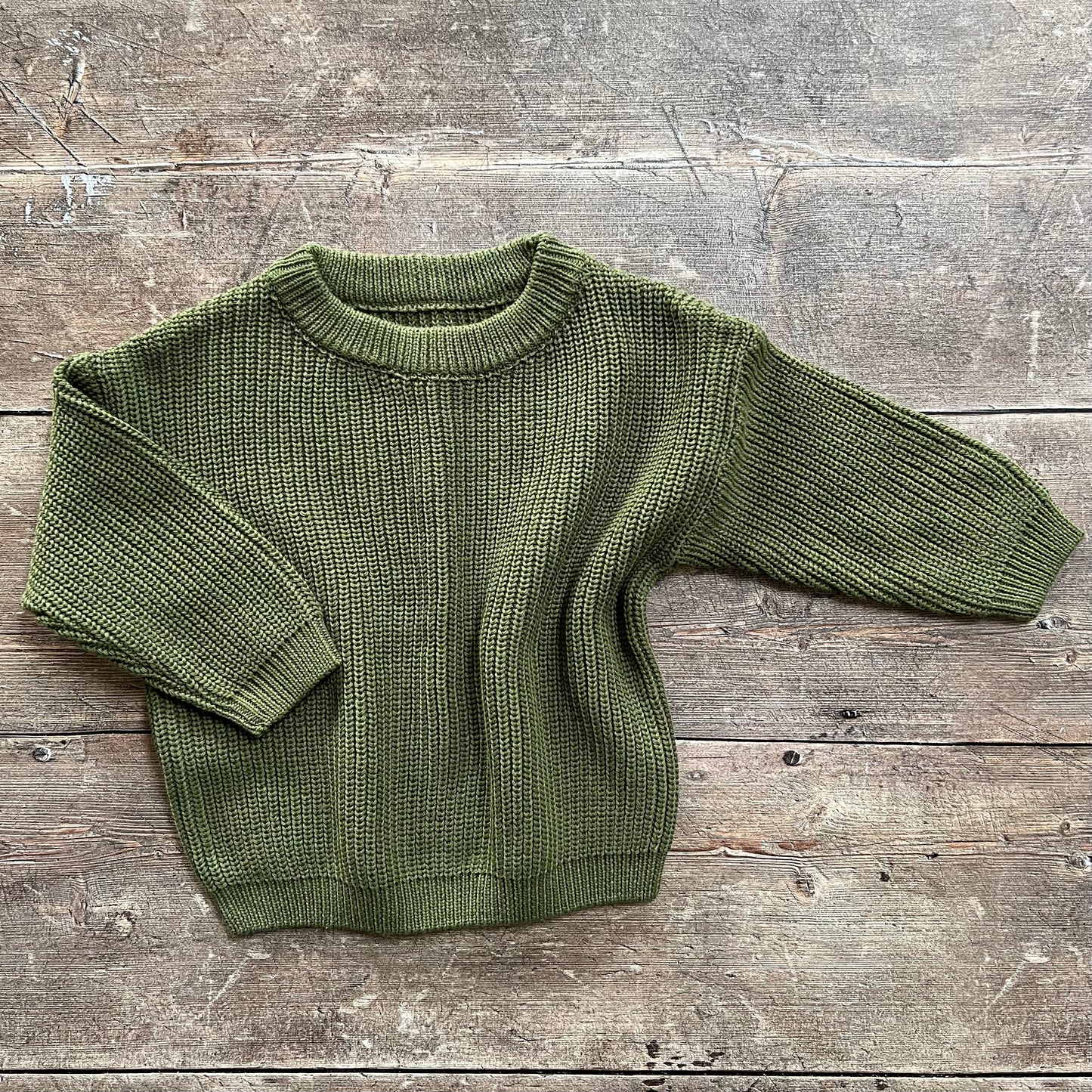 Chunky Knit Oversized Sweater - Army