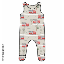 Load image into Gallery viewer, Fire Trucks Footed Romper
