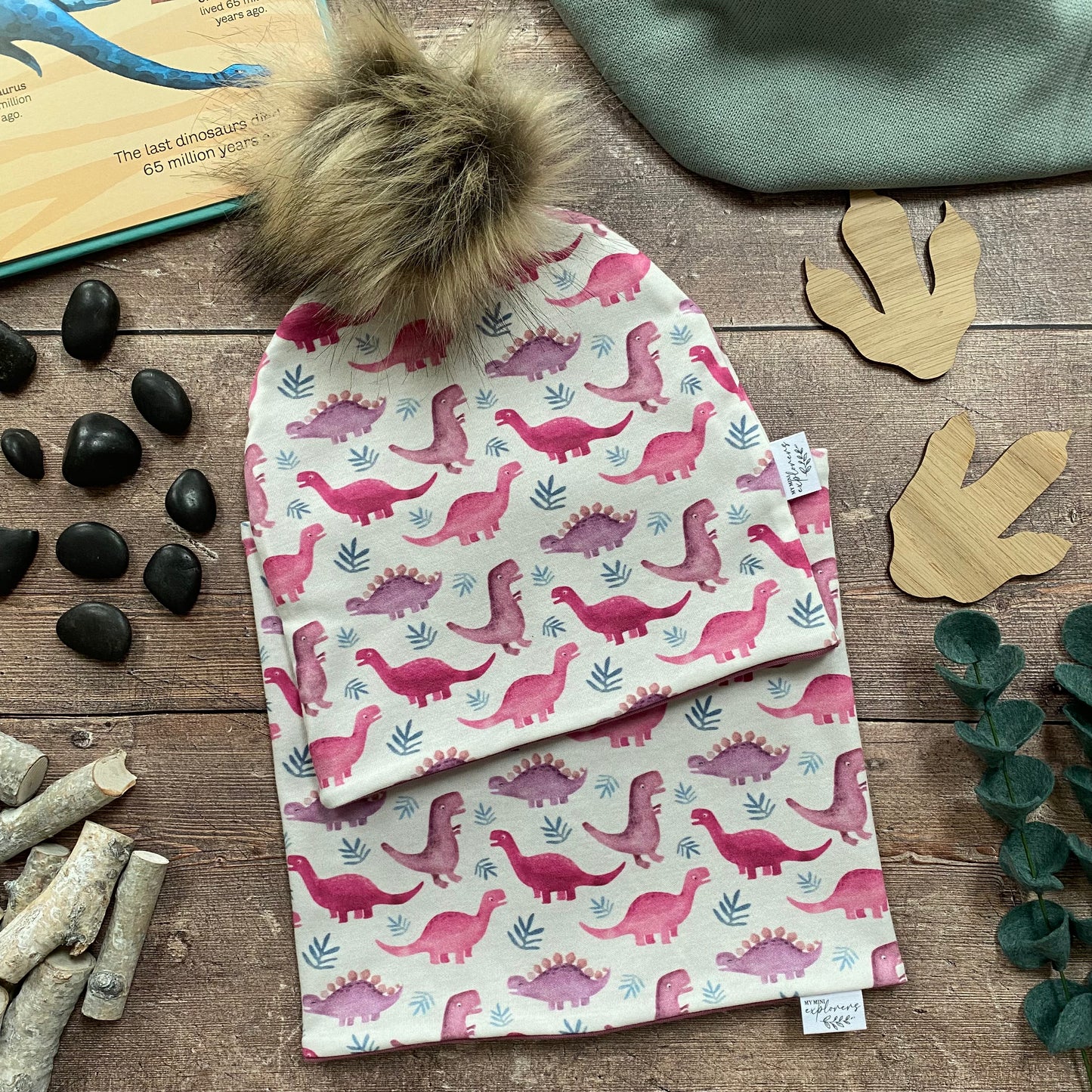 Pink Dinos Bobble Hat