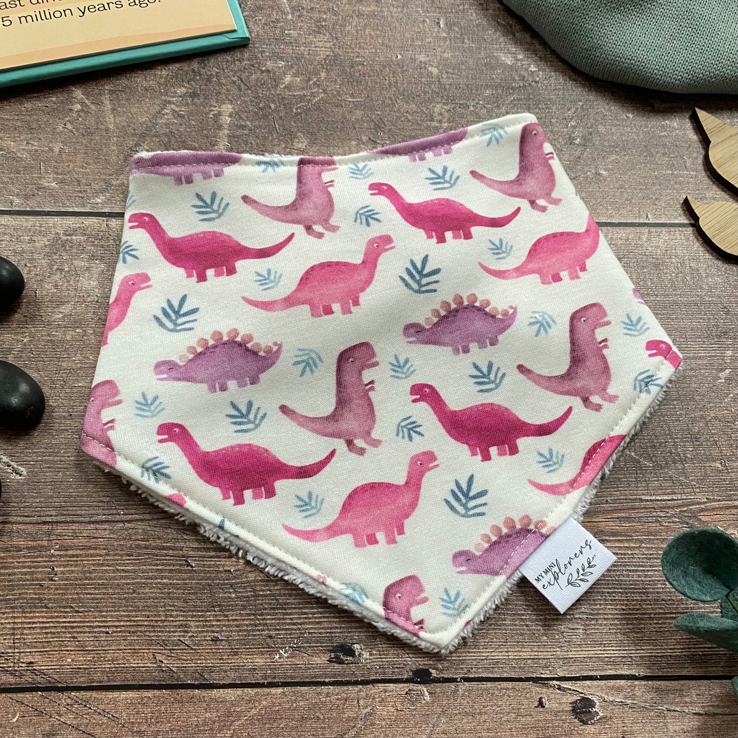 Pink Dinos Dribble Bib