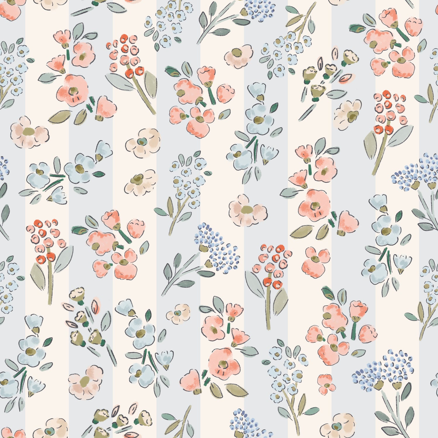 Floral Stripes