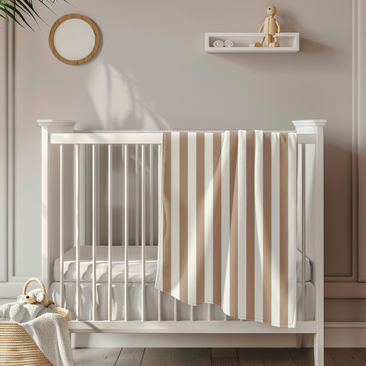 Taupe Stripes Toddler & Child Sherpa Blanket