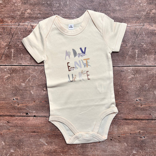Adventure short sleeve bodysuit 3-6m (natural)