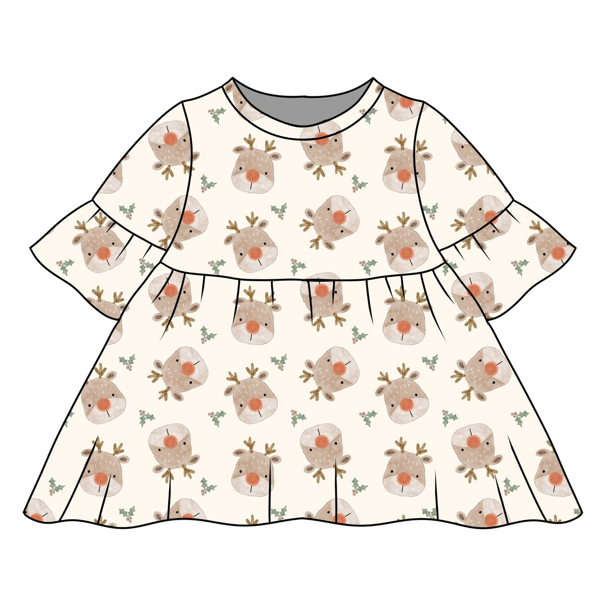 Rudolph Child & Baby Sleeved Dress - 3 options