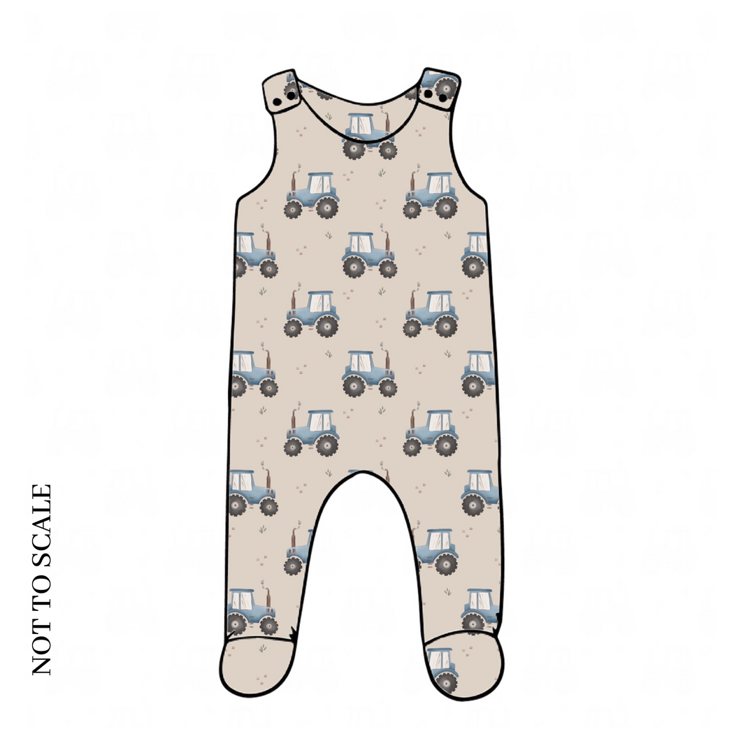 Tractors Footed Romper