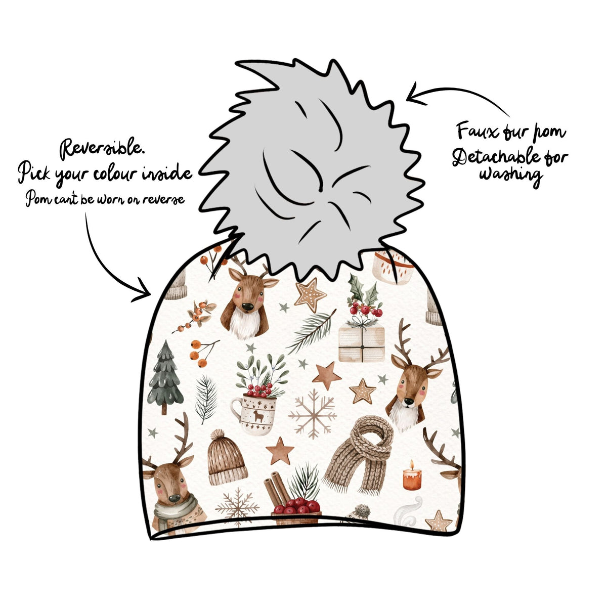 Cosy Christmas Toddler & Child Bobble Hat