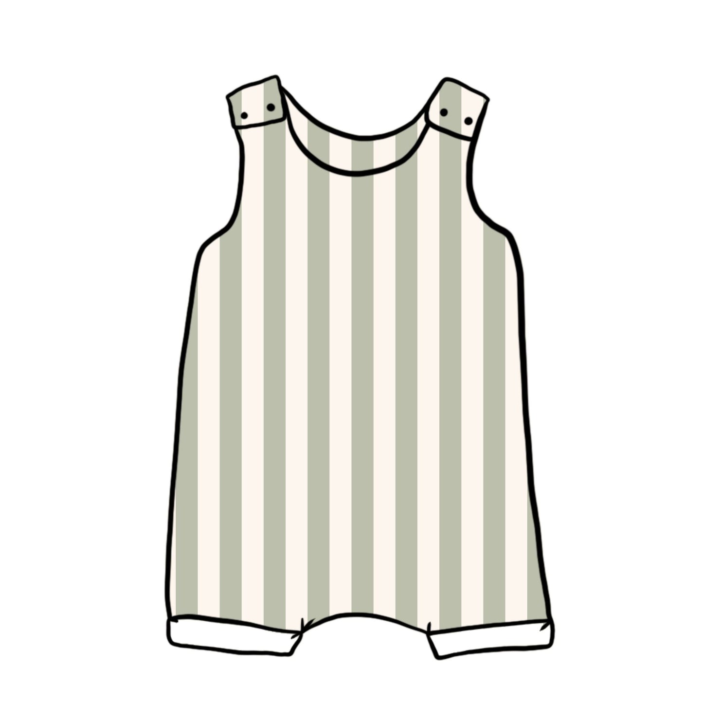 Sage Stripes Child & Baby Short Romper