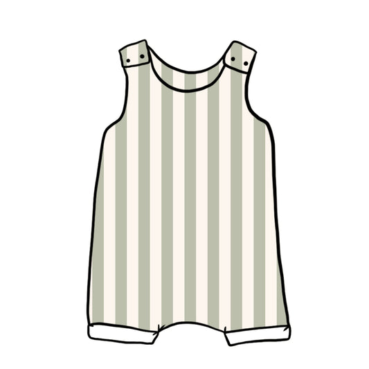 Sage Stripes Child & Baby Short Romper