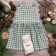 Load image into Gallery viewer, Forest Gingham Pinafore Dress
