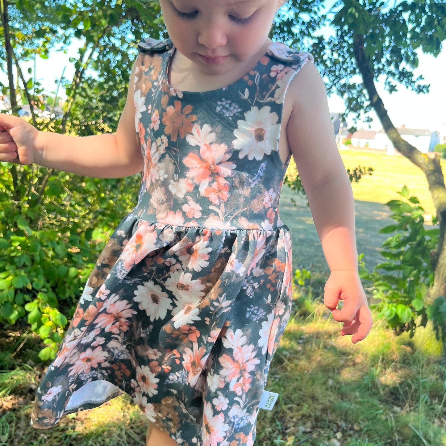 Fall Floral Child & Baby Pinafore Dress
