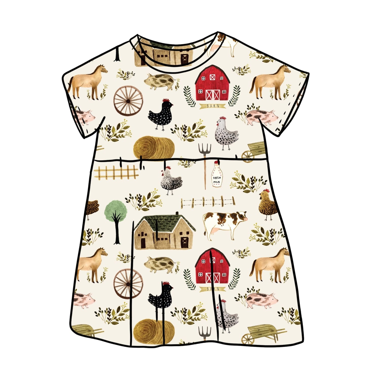 Farming Child & Baby Sleeved Dress - 3 options