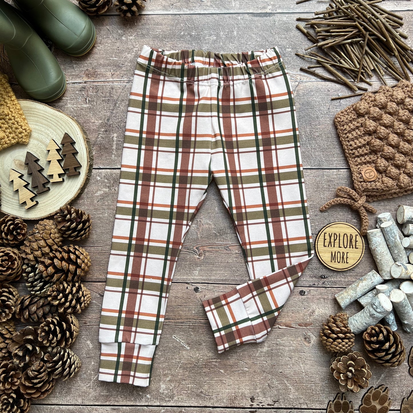 Wild Wood Check Leggings 4-5 years