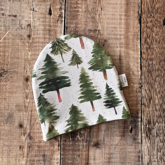 Scandi Woodland Bobble Hat 0-6m (khaki inside) NO POM POM