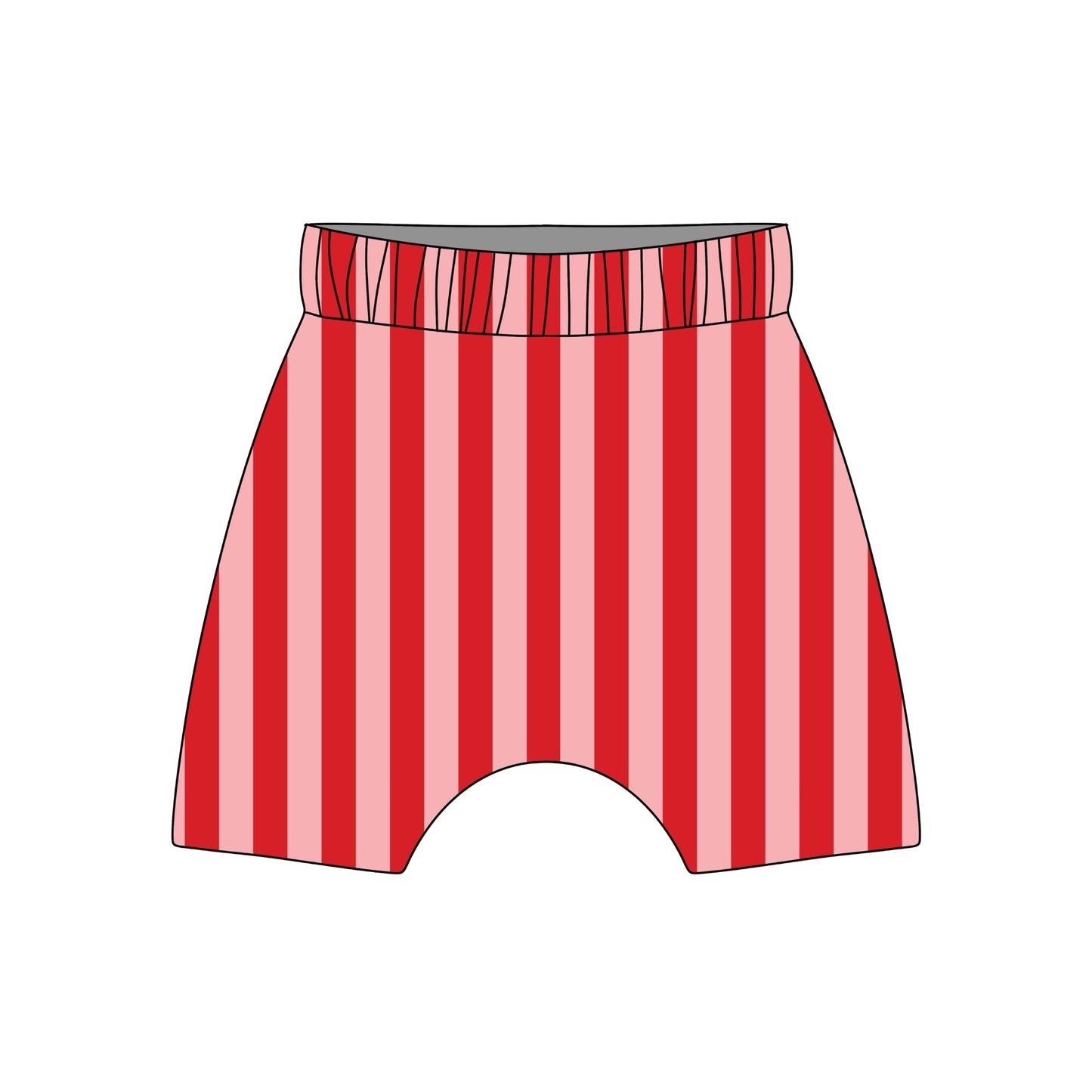 Pink & Red Stripes Child & Baby Shorts - Rolled or Hemmed