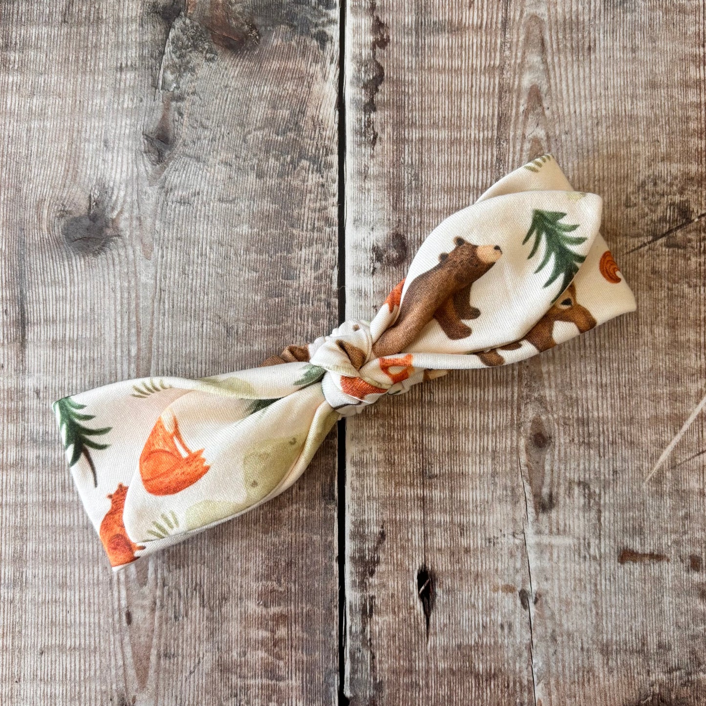Forest Friends Knot Bow Headband 1-3 years