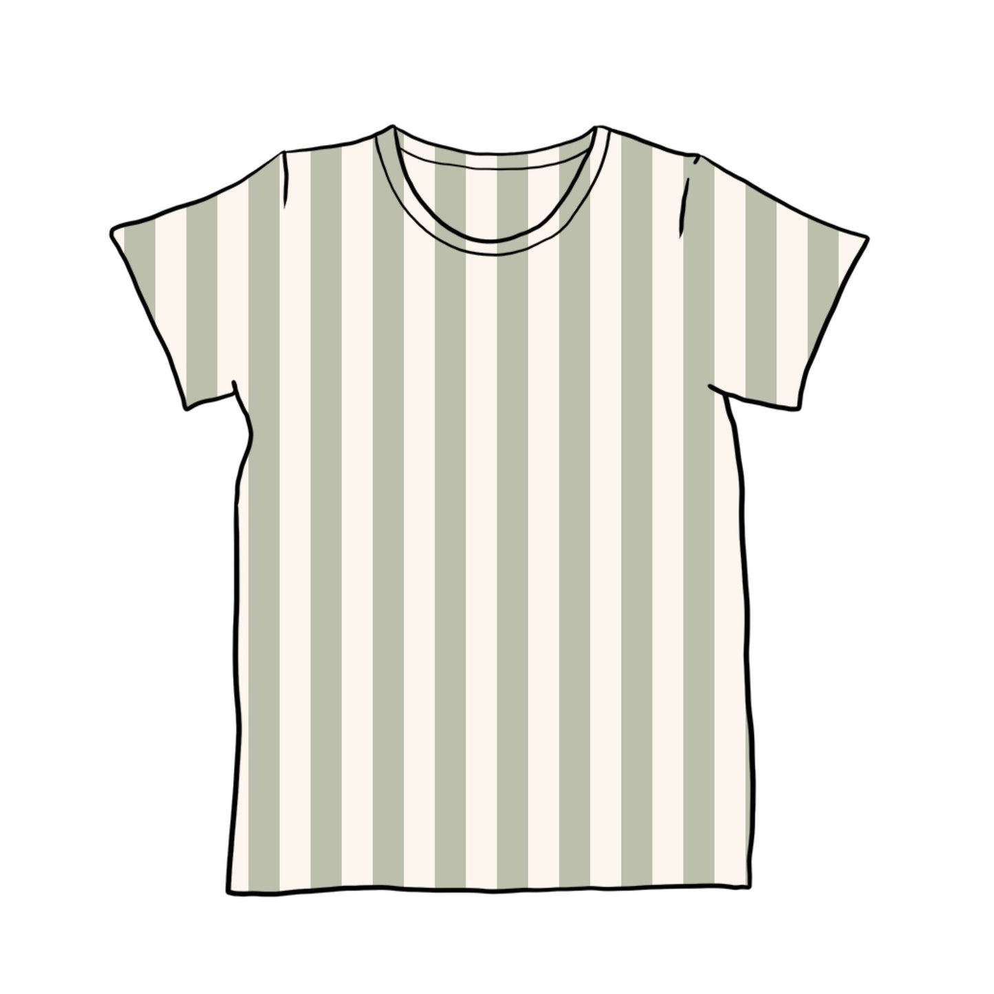 Sage Stripes Child & Baby T-Shirt - Short or Long Sleeve