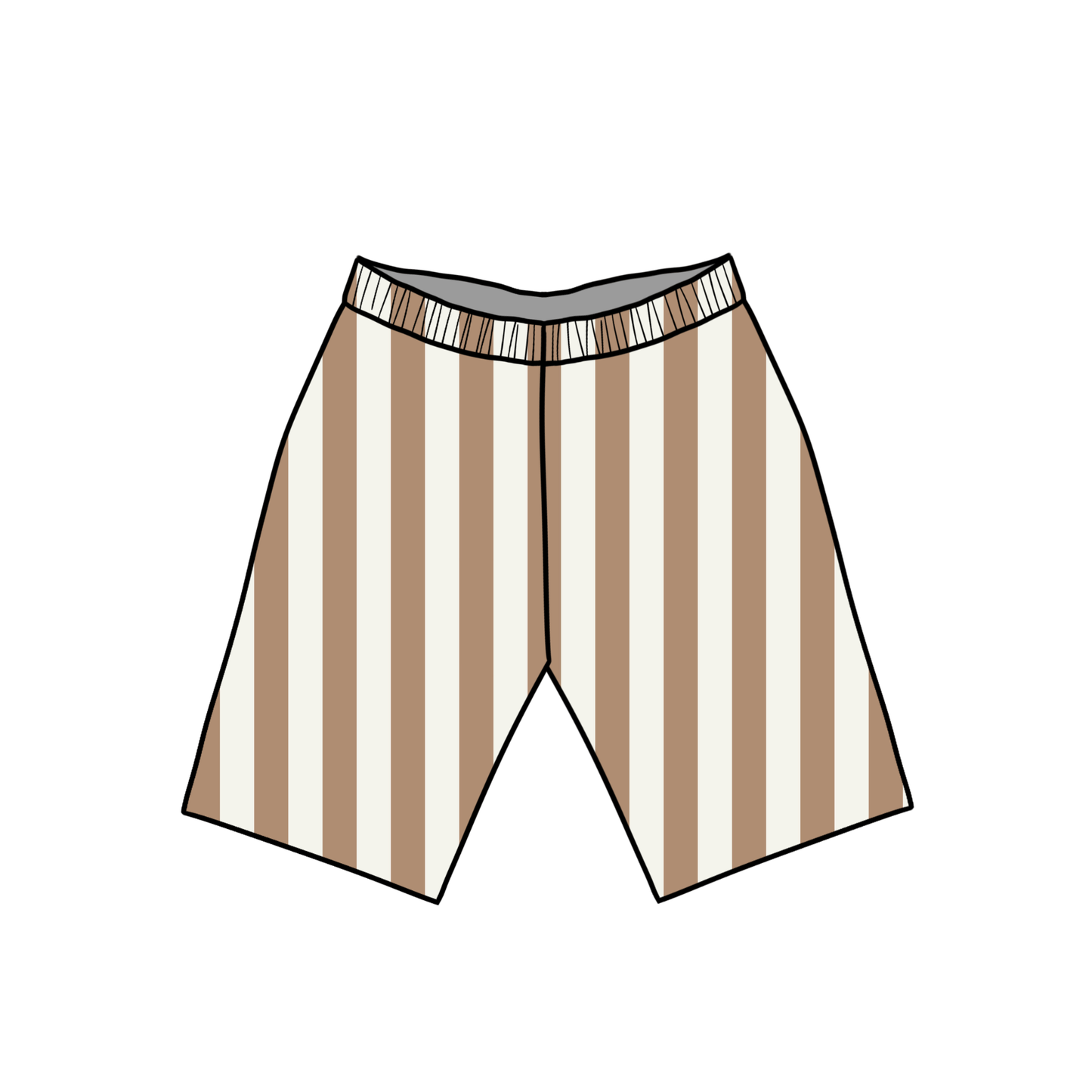 Taupe Stripes Child & Baby Shorts - Rolled or Hemmed