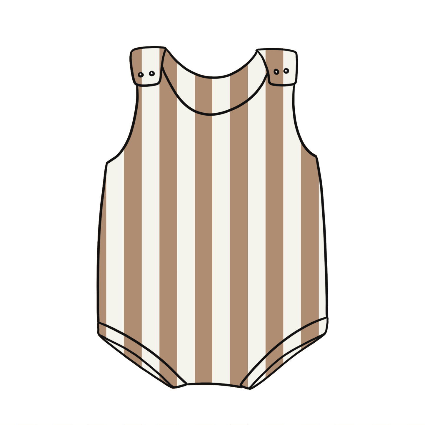 Taupe Stripes Child & Baby Bloomer Romper