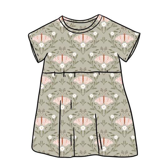Butterfly Garden Child & Baby Sleeved Dress - 3 options