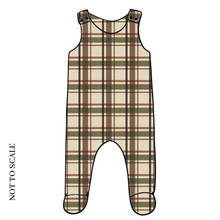 Load image into Gallery viewer, Wild Wood Check Footed Romper
