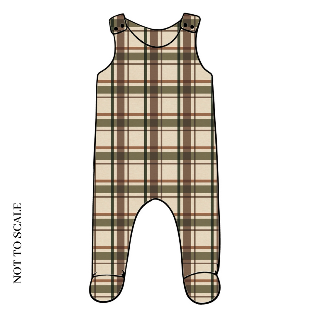 Wild Wood Check Footed Romper