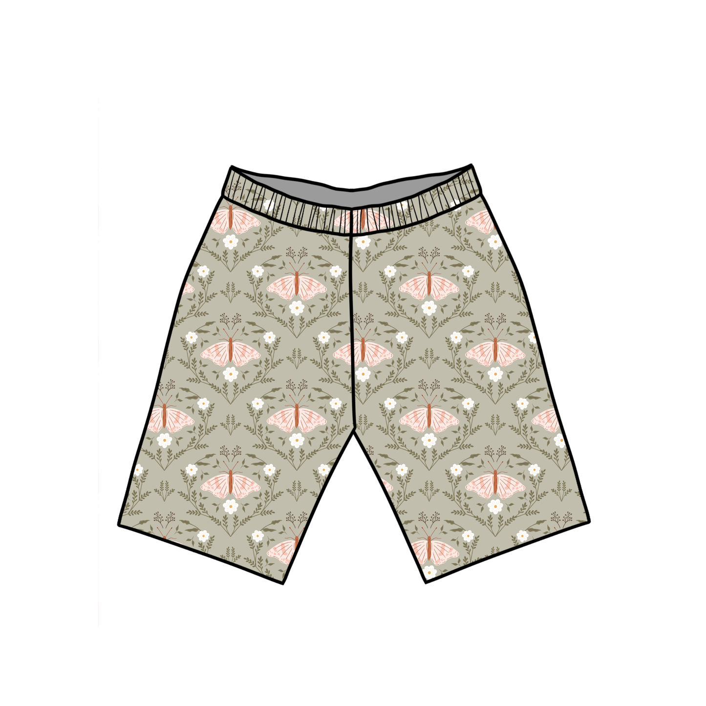 Butterfly Garden Child & Baby Shorts - Rolled or Hemmed