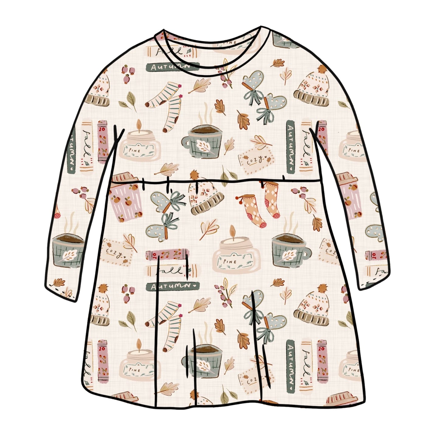 Autumn Girl Child & Baby Sleeved Dress - 3 options