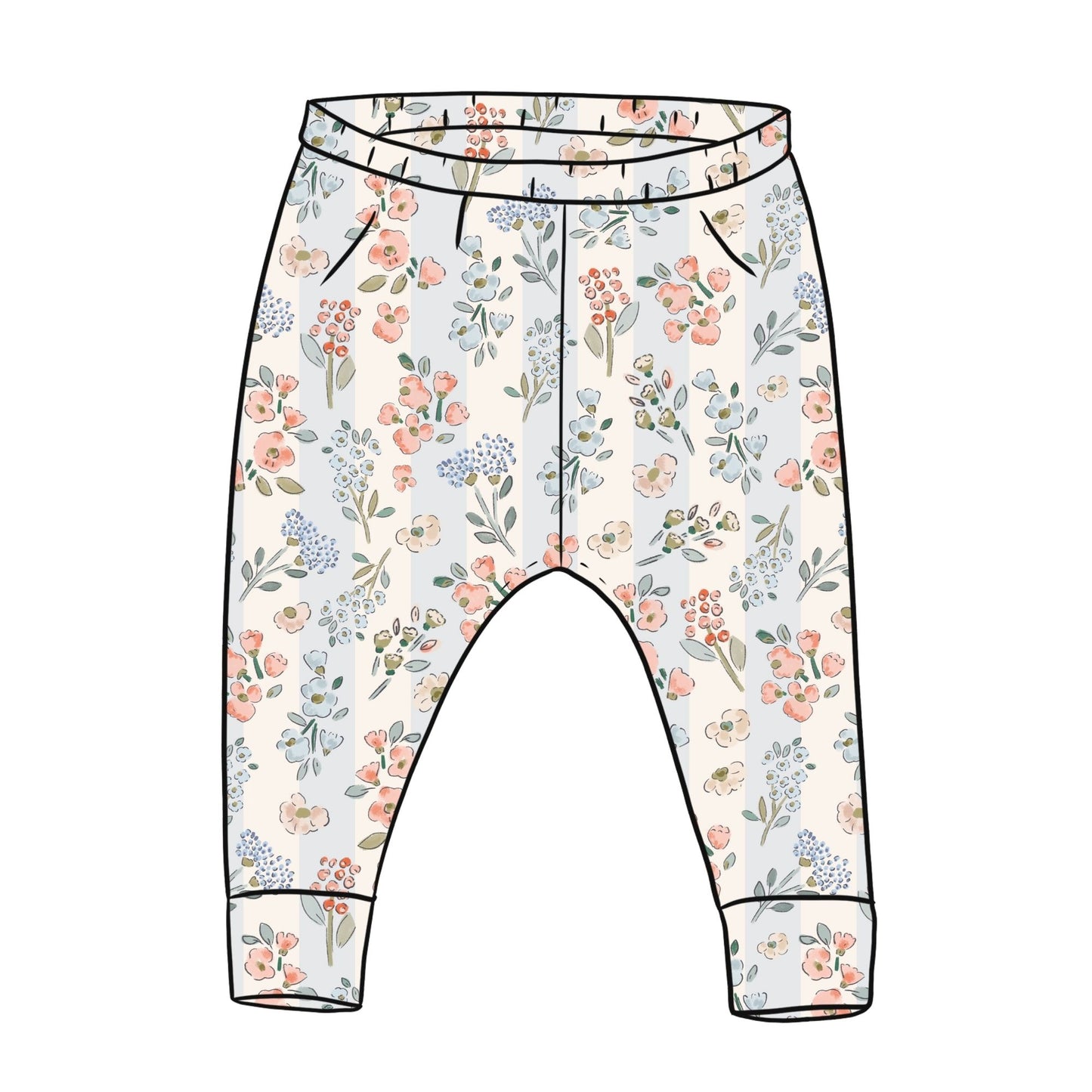 Floral Stripes Toddler & Child Leggings
