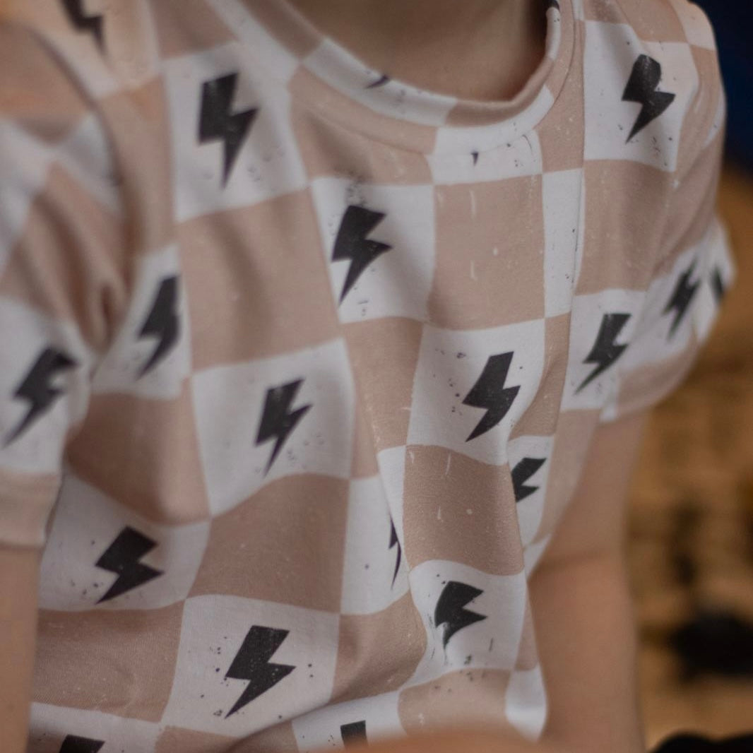 Lightning Chequers Child & Baby T-Shirt - Short or Long Sleeve