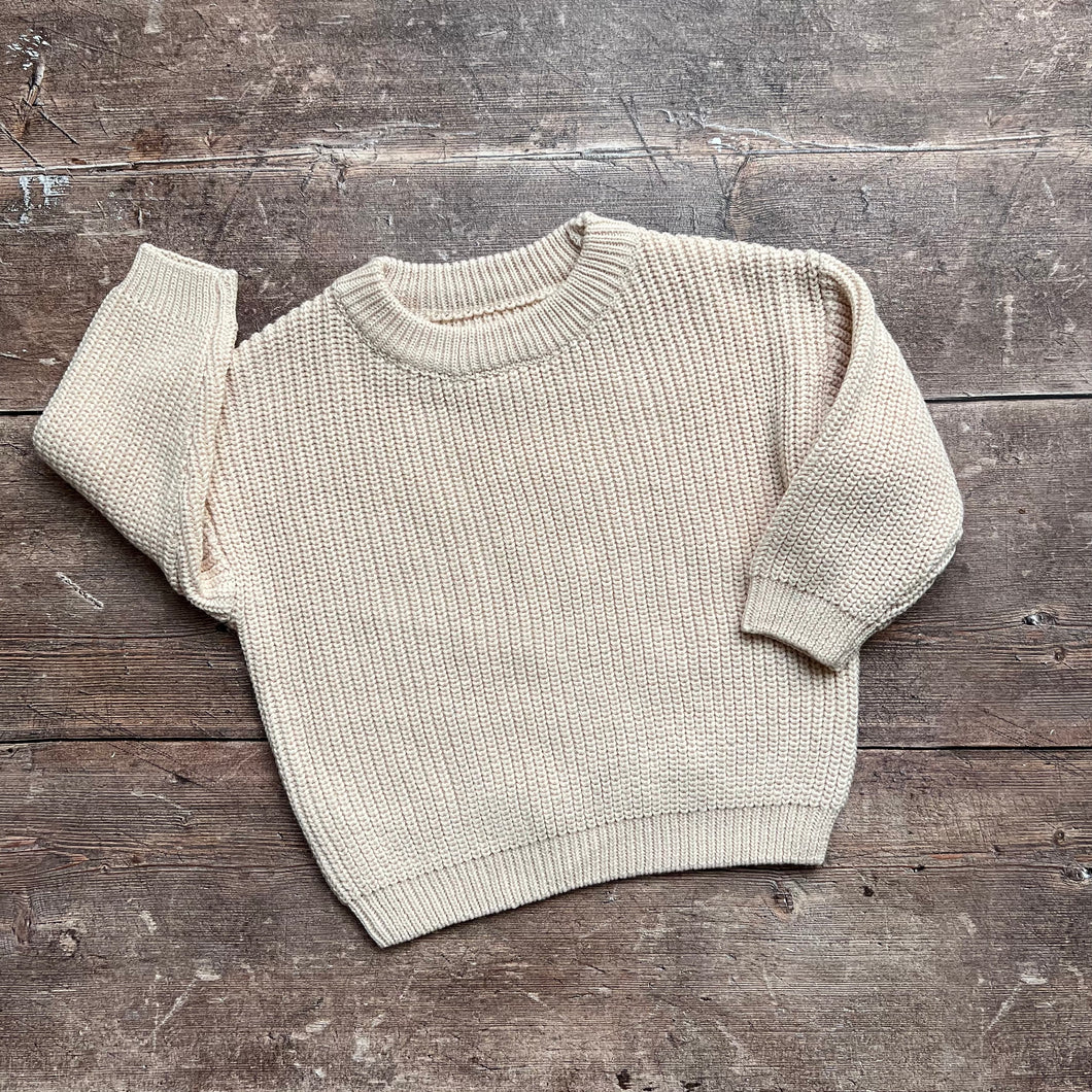 Chunky Knit Oversized Sweater - Natural