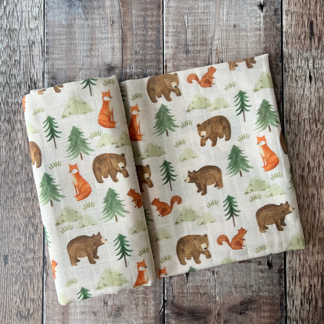 Perfectly Imperfect Forest Friends Swaddle Blanket