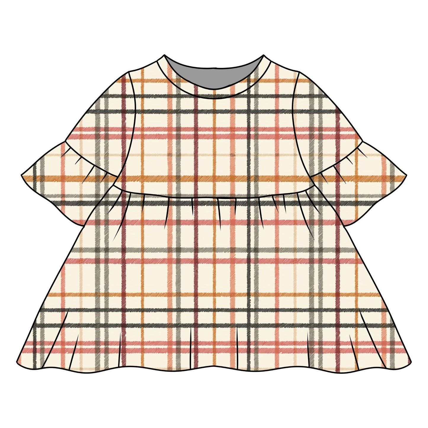 Rustic Plaid Child & Baby Sleeved Dress - 3 options