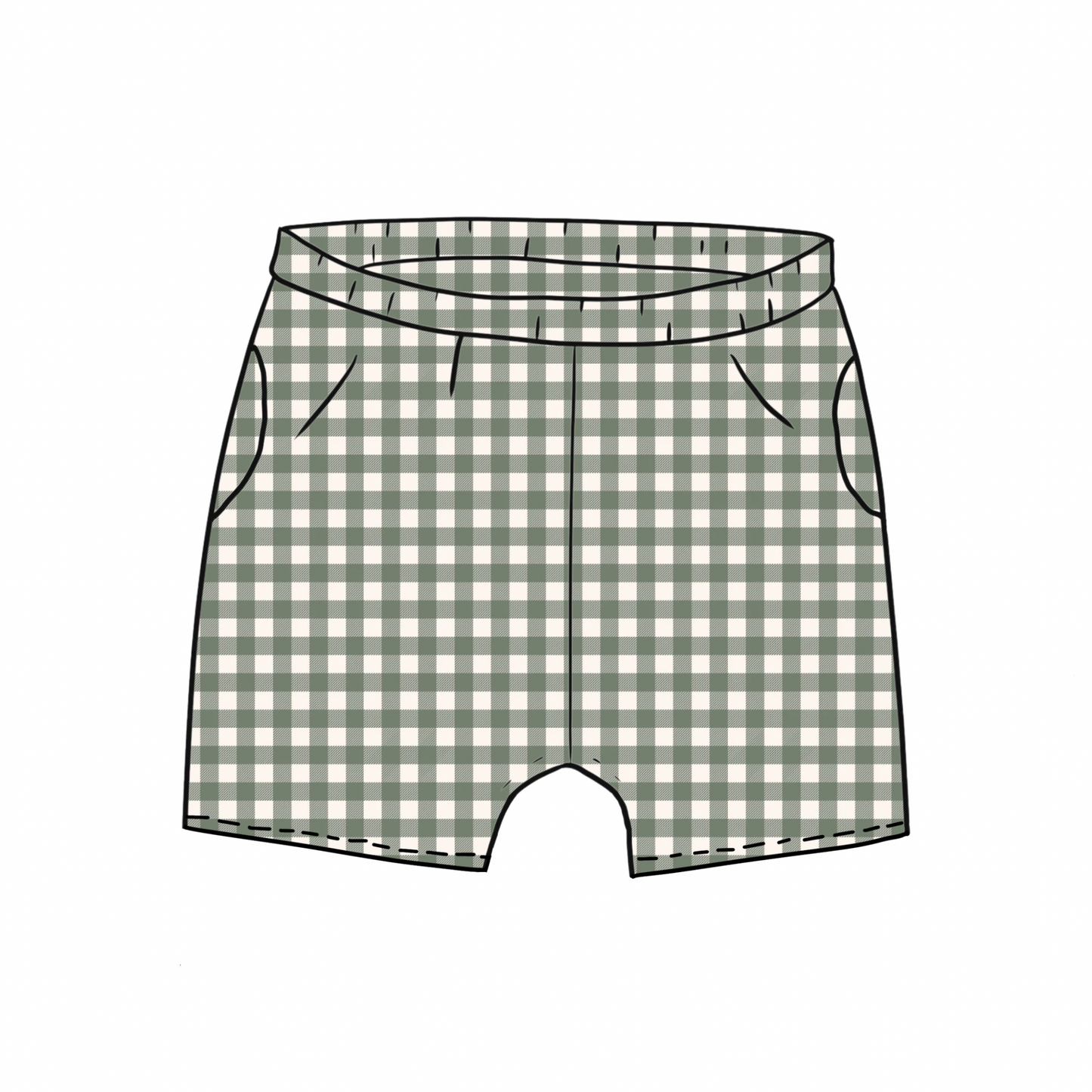 Forest Gingham Toddler & Child Pocket Shorts