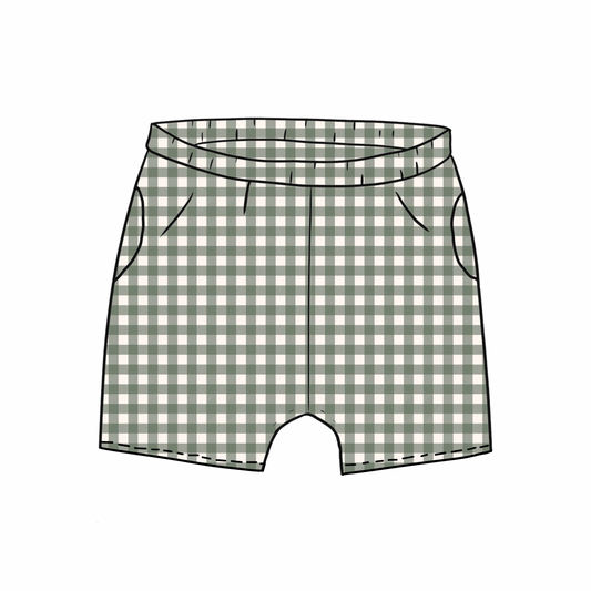 Forest Gingham Toddler & Child Pocket Shorts