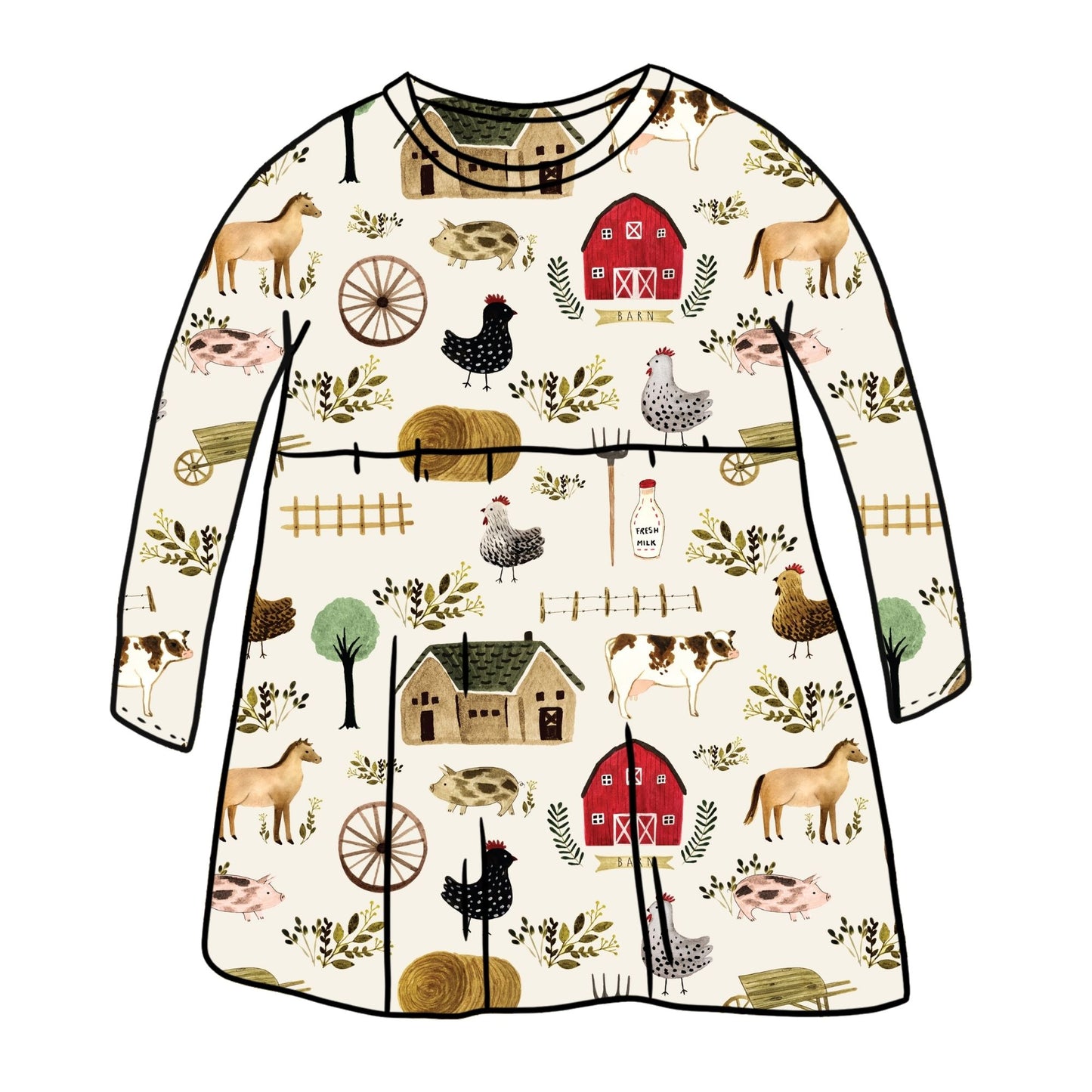 Farming Child & Baby Sleeved Dress - 3 options
