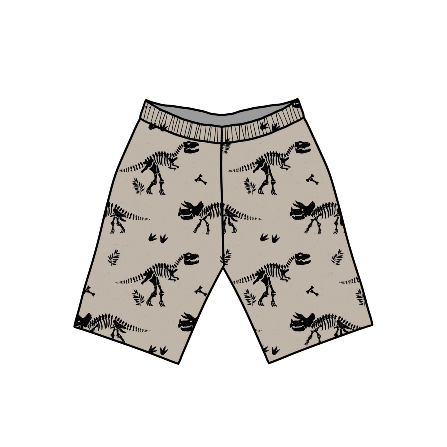 Dino Dig Child & Baby Shorts - Rolled or Hemmed