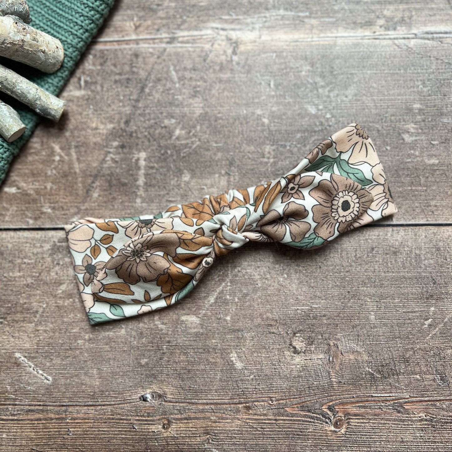 Folk Floral Knot Bow Headband