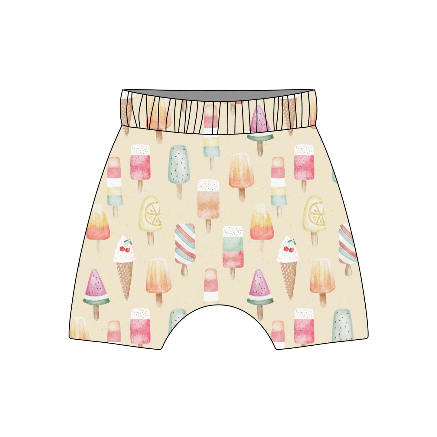 Ice Creams Child & Baby Shorts - Rolled or Hemmed