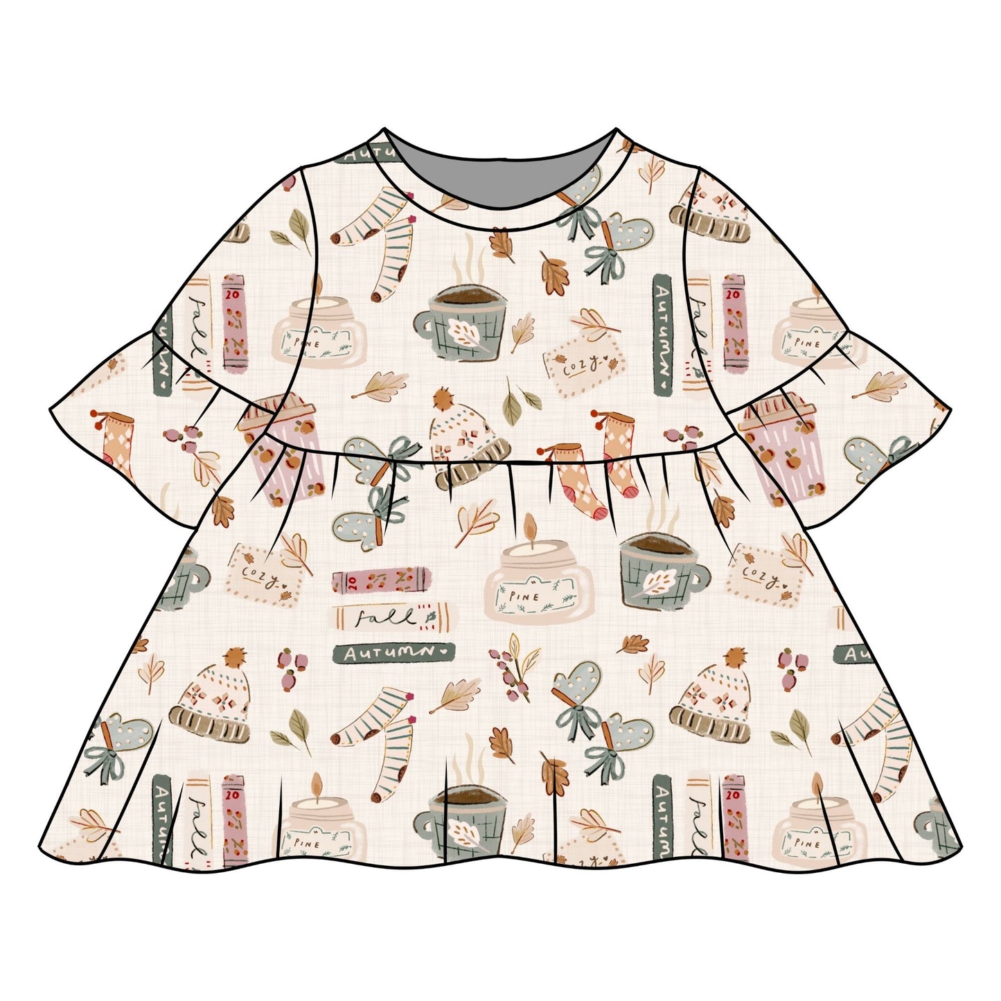 Autumn Girl Child & Baby Sleeved Dress - 3 options