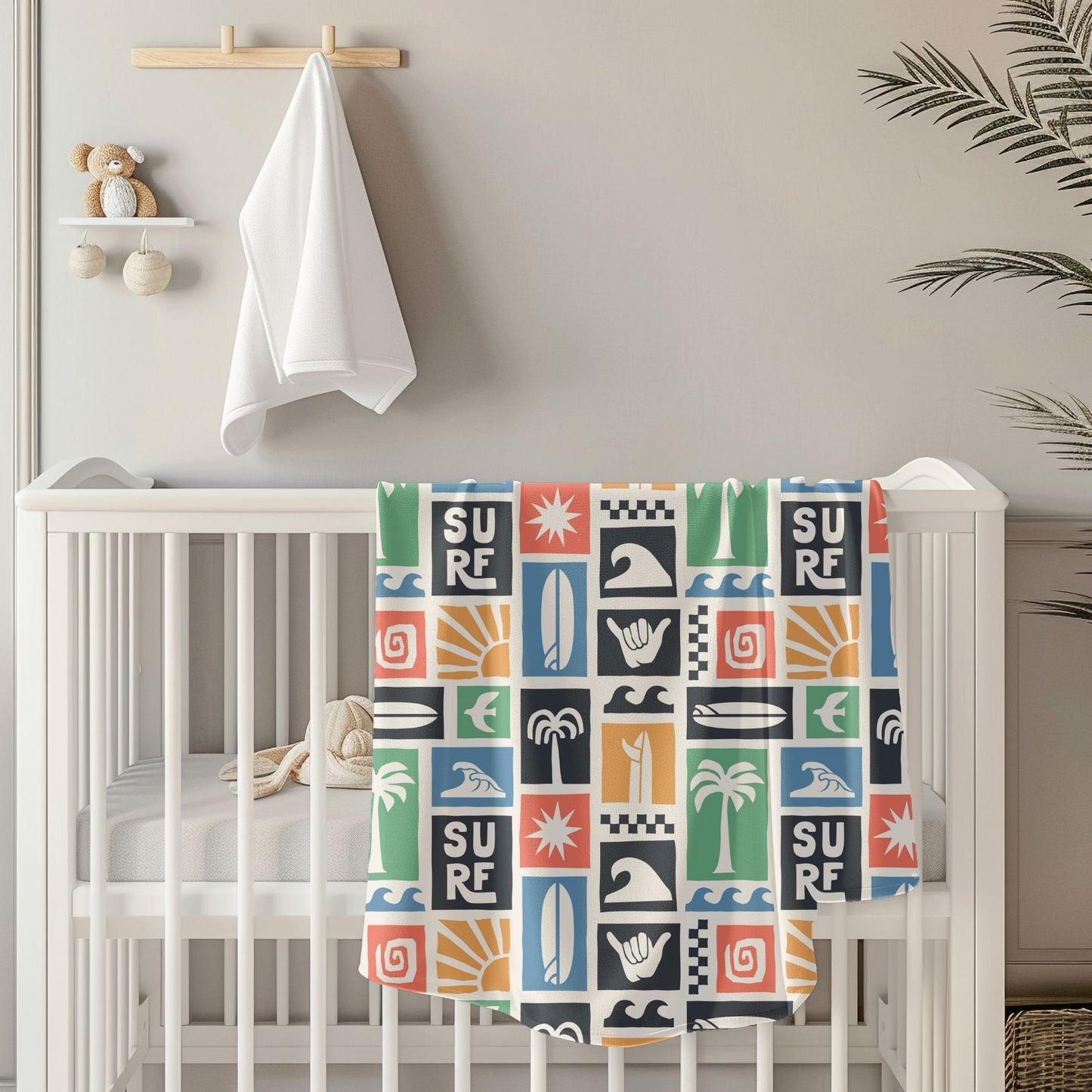 Surfing Toddler & Child Sherpa Blanket