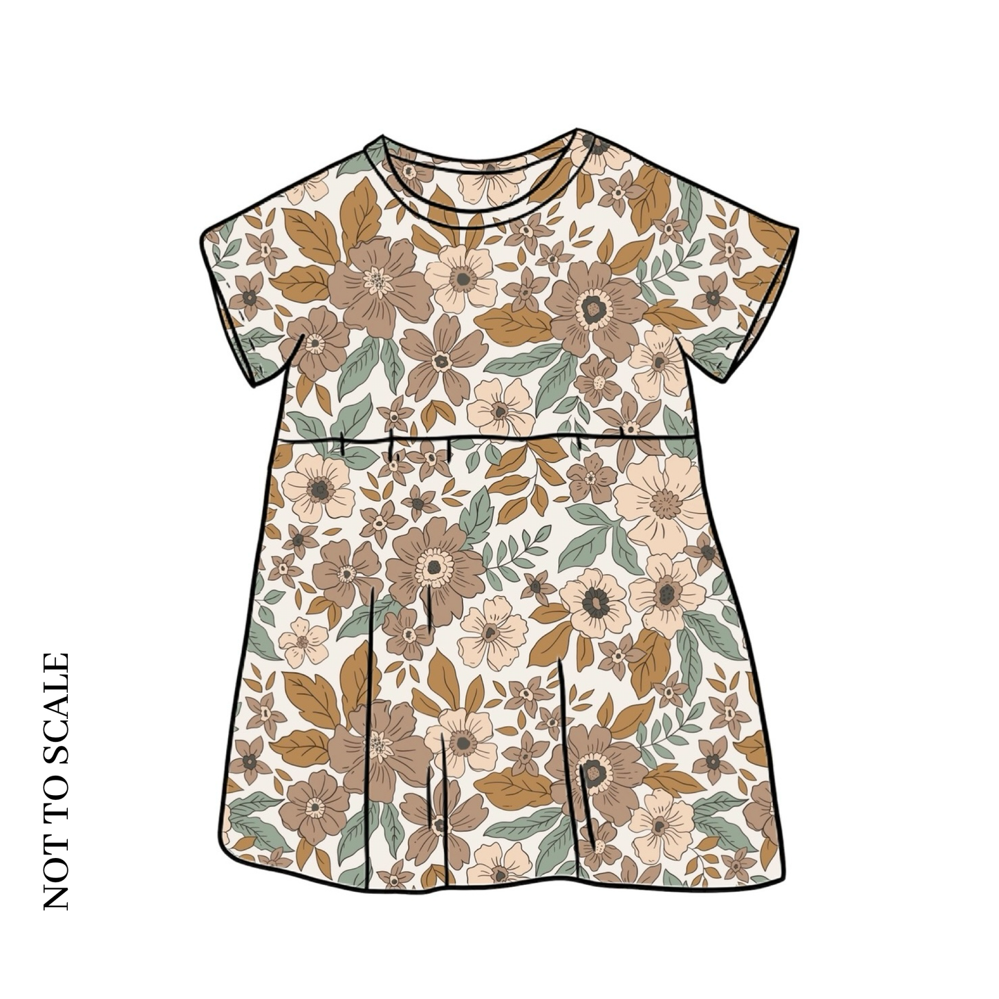 Folk Floral Short Sleeve Dress