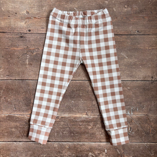 Mocha Gingham Leggings 12-18m